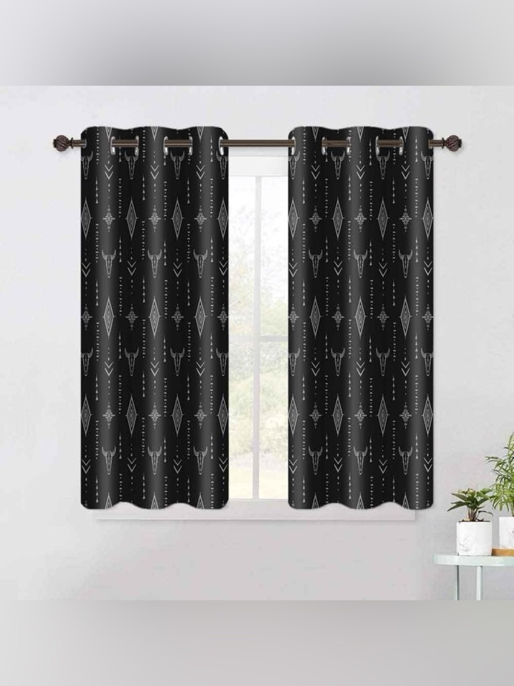 AHBEWIN Tribal Aztec Print Window Curtain Panels 2 Pack - Picture 4 of 6